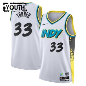 Barn Indiana Pacers Tröja Myles Turner Nike 2024-25 City Edition Vit Swingman